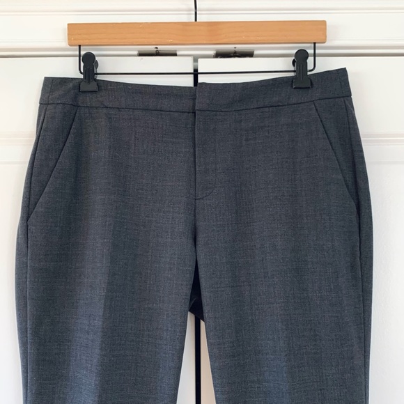 Everlane Trousers Gray Wool Suiting Slim Tapered Ankle Crop Classic Pants Size 8 - Picture 5 of 9